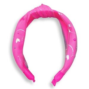 Neon Pink Smiley and Heart Design Headband